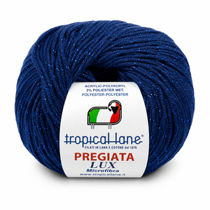 MICROFIBRA Pregiata Lux - Tropical Lane - Colore: 412 - BLU LUREX BLU - by LacariaRicami.Store