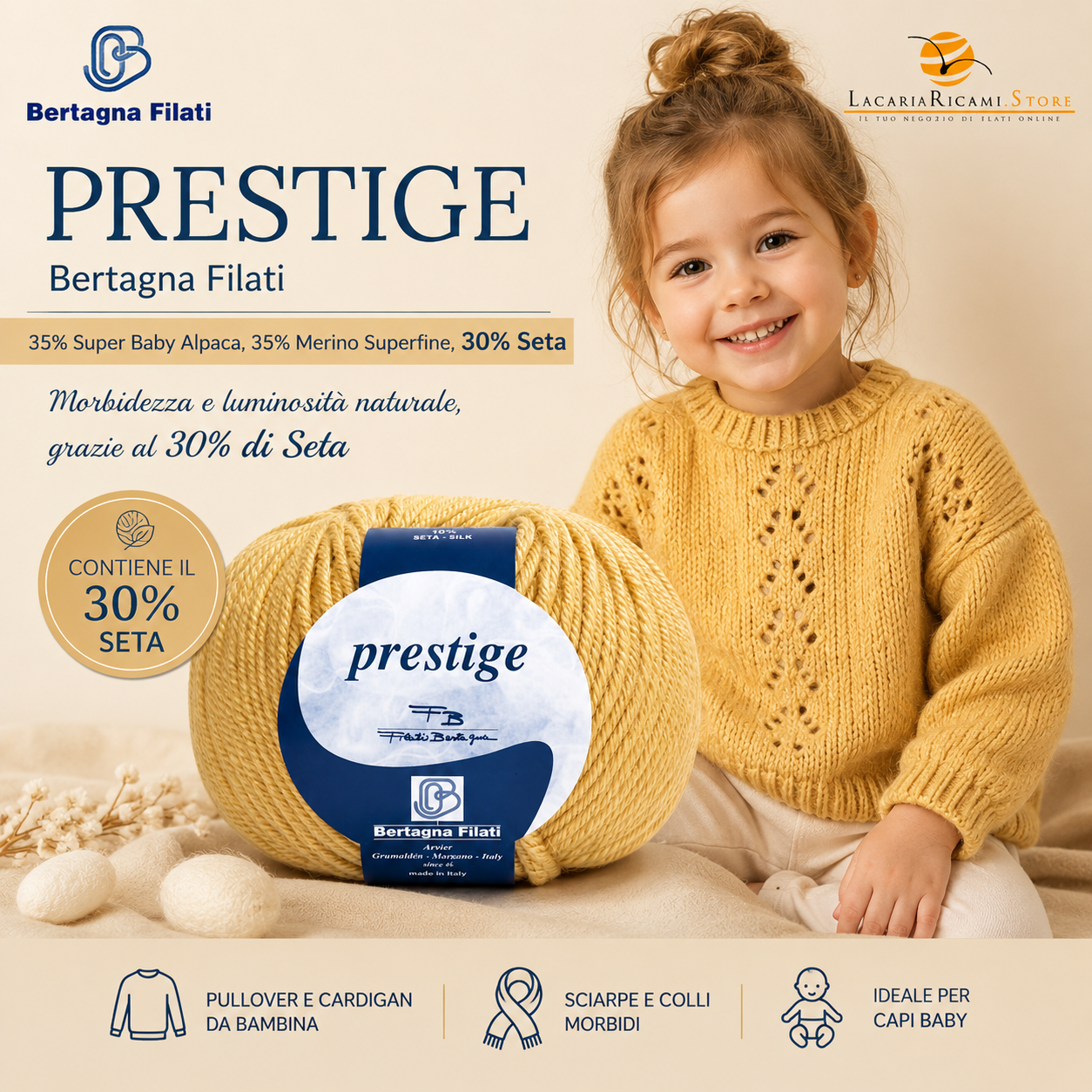 LANA Prestige - Bertagna Filati - Colore: - by LacariaRicami.Store