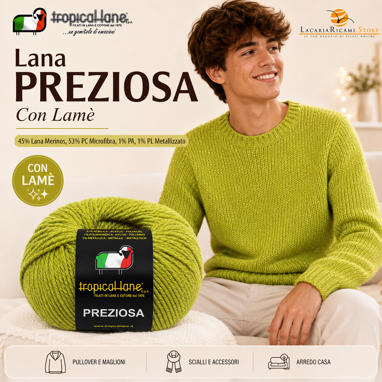 Lana PREZIOSA Con Lamè - Tropical Lane