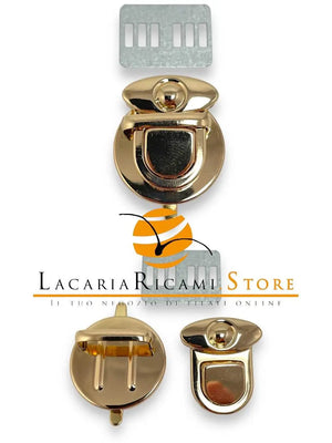 CHIUSURA A Pulsante a D 30x30 mm - Colore: ORO - by LacariaRicami.Store