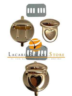 CHIUSURA A Pulsante a Cuore 30x32 mm - - LacariaRicami.Store