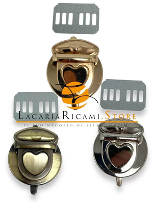 CHIUSURA A Pulsante a Cuore 30x32 mm - - LacariaRicami.Store