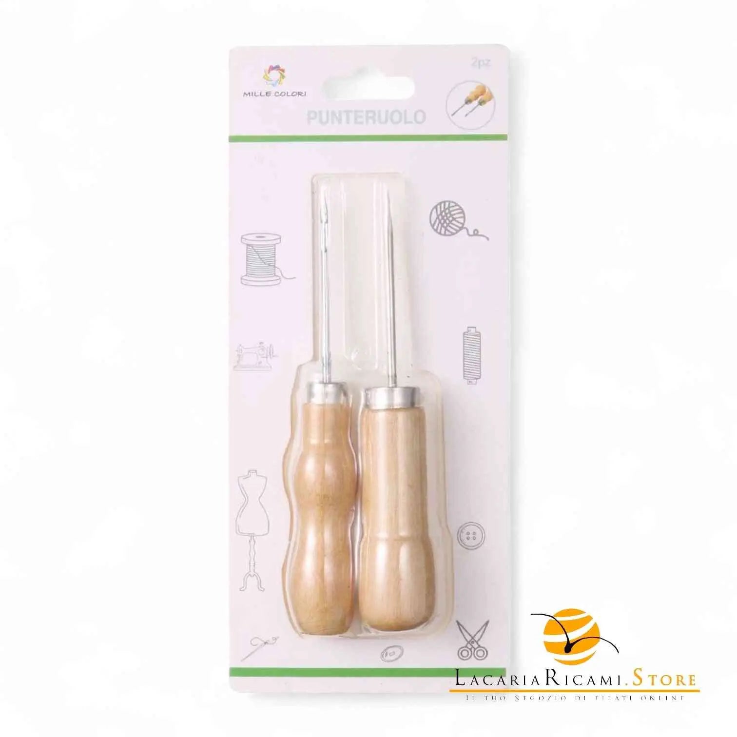 PUNTERUOLO con Manico in Legno - - LacariaRicami.Store
