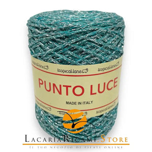 VISCOSA Punto Luce - Tropical Lane 34 - VERDE MARE LUREX ARGENTO - LacariaRicami.Store