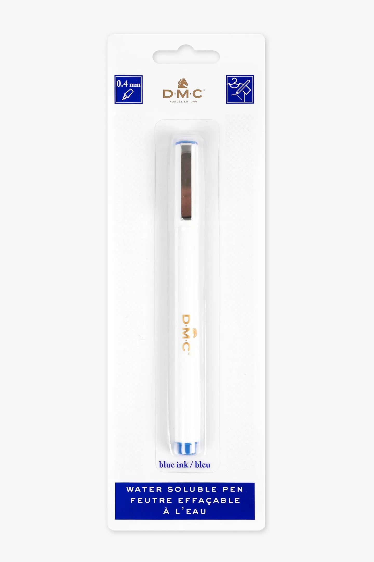 Penna idrosolubile a punta fine - Blu - DMC - Colore: - by LacariaRicami.Store