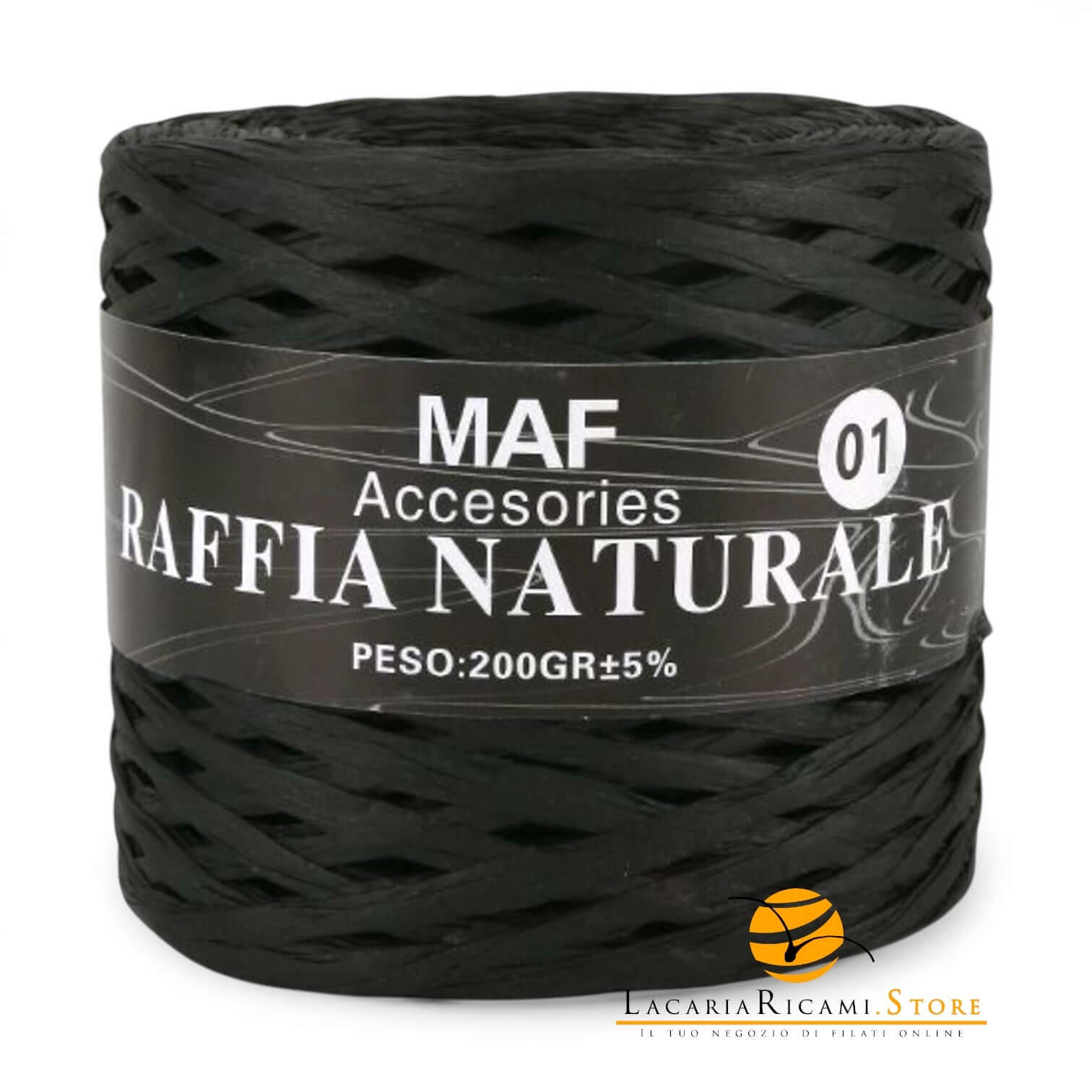 Rafia RAFFIA NATURALE - MAF Accessories - Colore: 01 - NERO - by LacariaRicami.Store