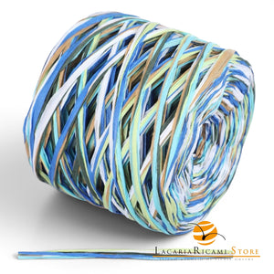 Rafia NATURALE - LacariaRicami.Store - Colore: 87 - MIX COLOR BLU - by LacariaRicami.Store