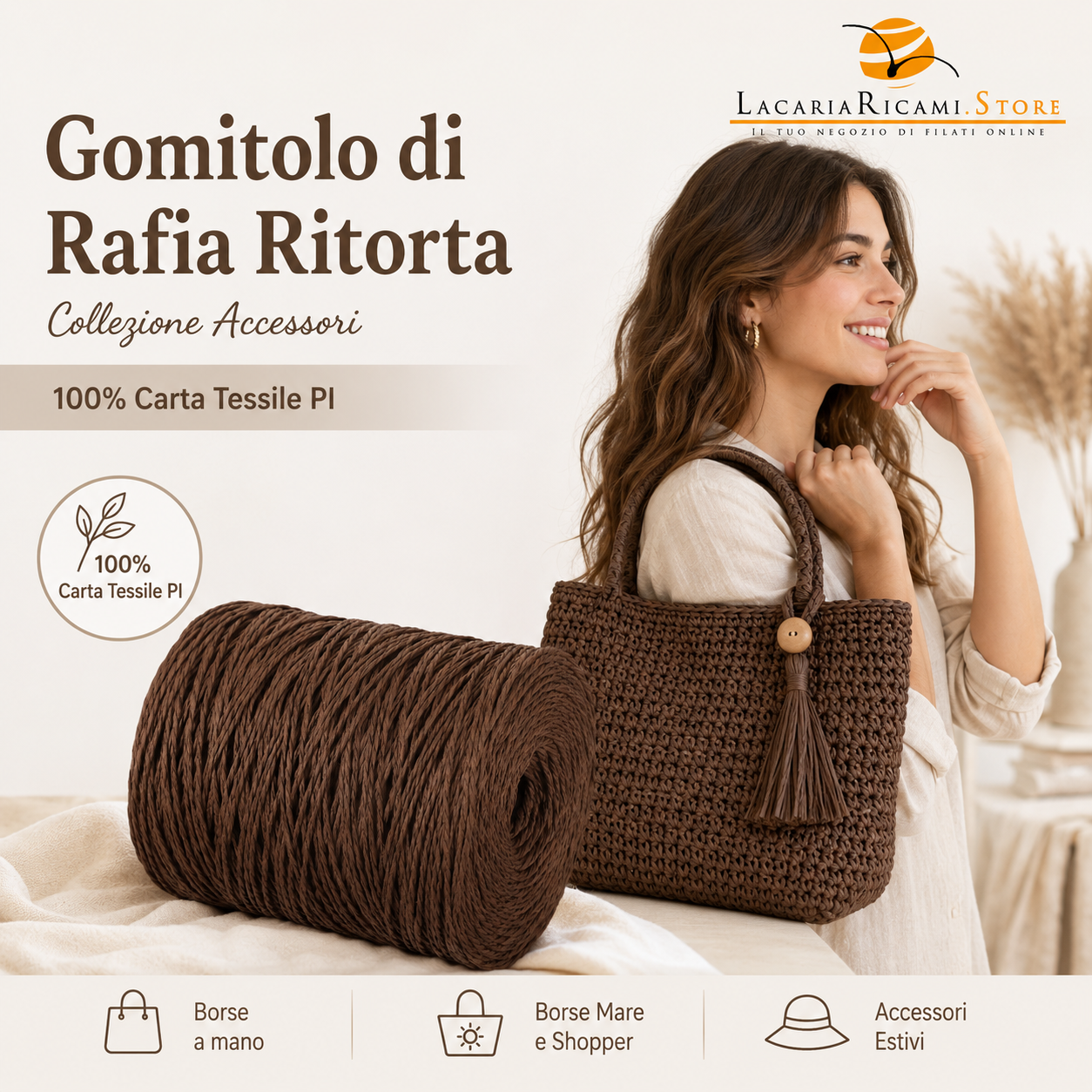 Gomitolo di RAFIA Ritorta - Colore: - by LacariaRicami.Store