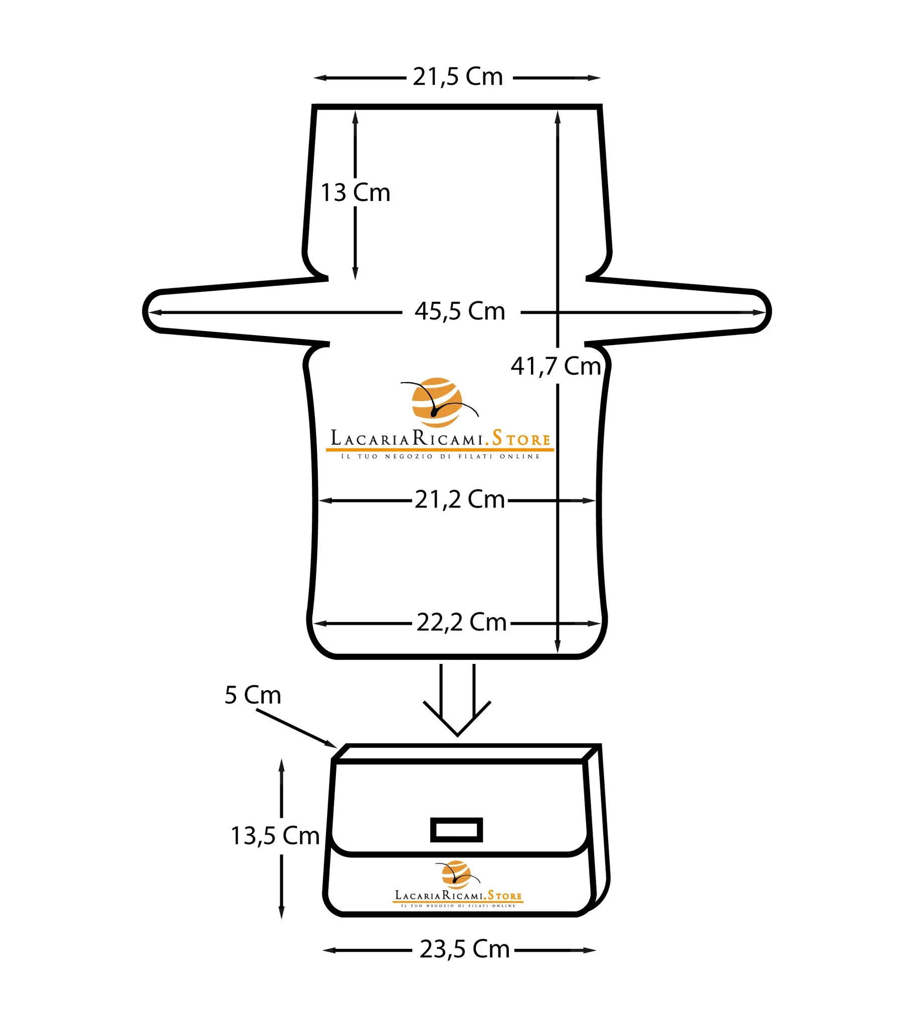 Rete Sagomata Pochette - - LacariaRicami.Store