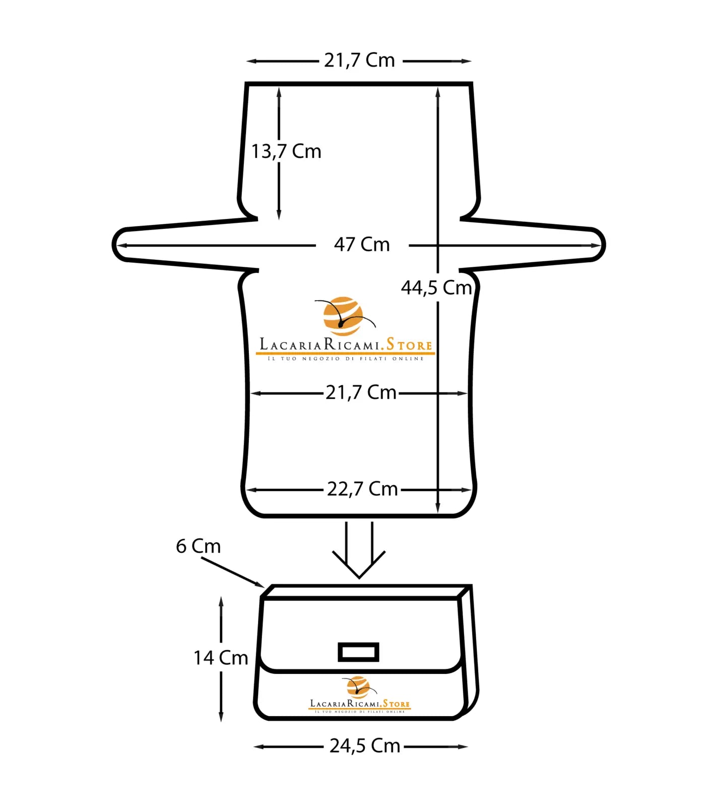 Rete Sagomata Pochette - - LacariaRicami.Store