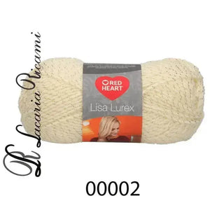 Lana LISA LUREX - RED HEART - Colore: 00002-PANNA - by LacariaRicami.Store