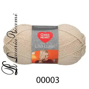 Lana LISA LUREX - RED HEART - Colore: 00003-CREMA - by LacariaRicami.Store