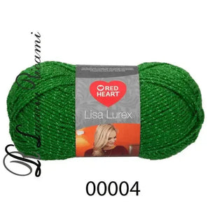 Lana LISA LUREX - RED HEART - Colore: 00004-VERDE - by LacariaRicami.Store