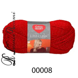 Lana LISA LUREX - RED HEART - Colore: 00008-ROSSO - by LacariaRicami.Store