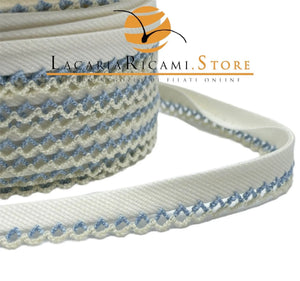 SBIECO CON PIZZO - 15mm - Colore: 12 - PANNA - Pizzo AZZURRO PANNA - by LacariaRicami.Store