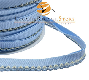 SBIECO CON PIZZO - 15mm - Colore: 14 - AZZURRO - Pizzo PANNA AZZURRO - by LacariaRicami.Store