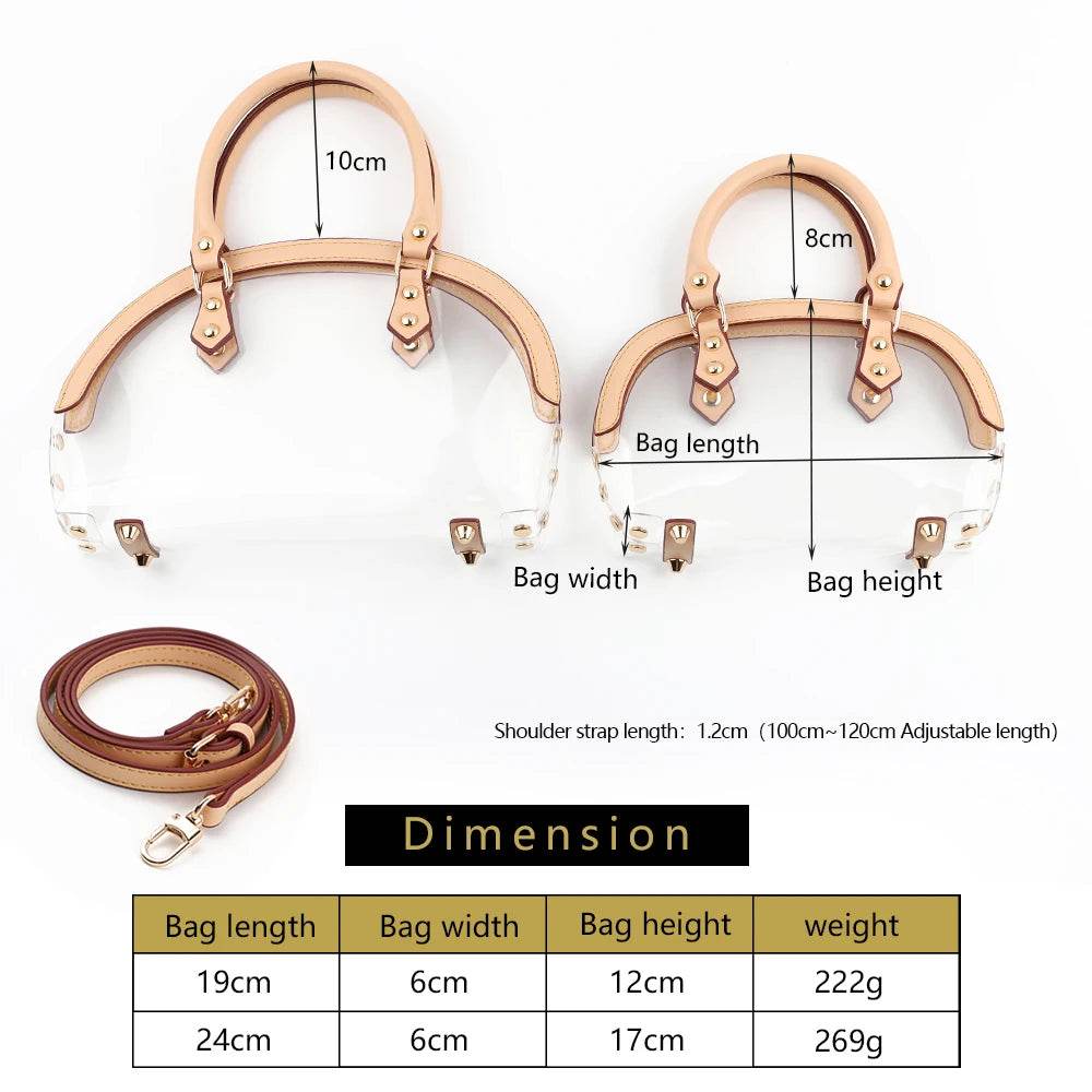 BORSA a tracolla trasparente in PVC impermeabile | Irresistibile - - LacariaRicami.Store