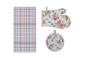 SET STROFINACCIO-PRESINE CALISE' - Preziosa Home - Colore: SET CALISE S01 - 06 ROSA CON FIORI - by LacariaRicami.Store