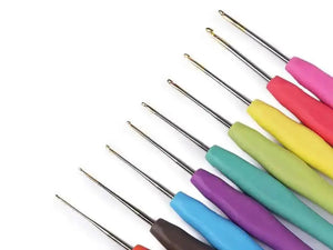 SET 9 Uncinetti Cotone Ergonomici Gomma - Colore: - by LacariaRicami.Store