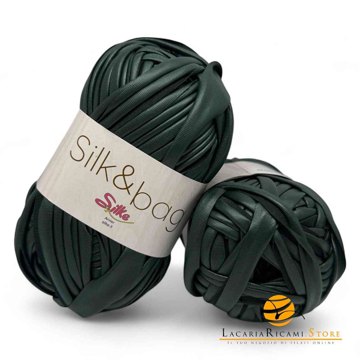 Fettuccia SILK&BAG PELLE (Eco Pelle) - Silke 41 - VERDE BOSCO - LacariaRicami.Store