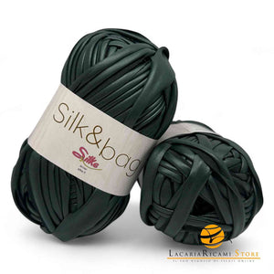 Fettuccia SILK&BAG PELLE (Eco Pelle) - Silke - Colore: 41 - VERDE BOSCO - by LacariaRicami.Store