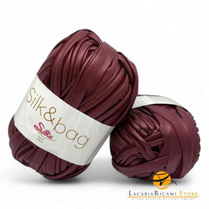 Fettuccia SILK&BAG PELLE (Eco Pelle) - Silke - Colore: 46 - BORDEAUX - by LacariaRicami.Store