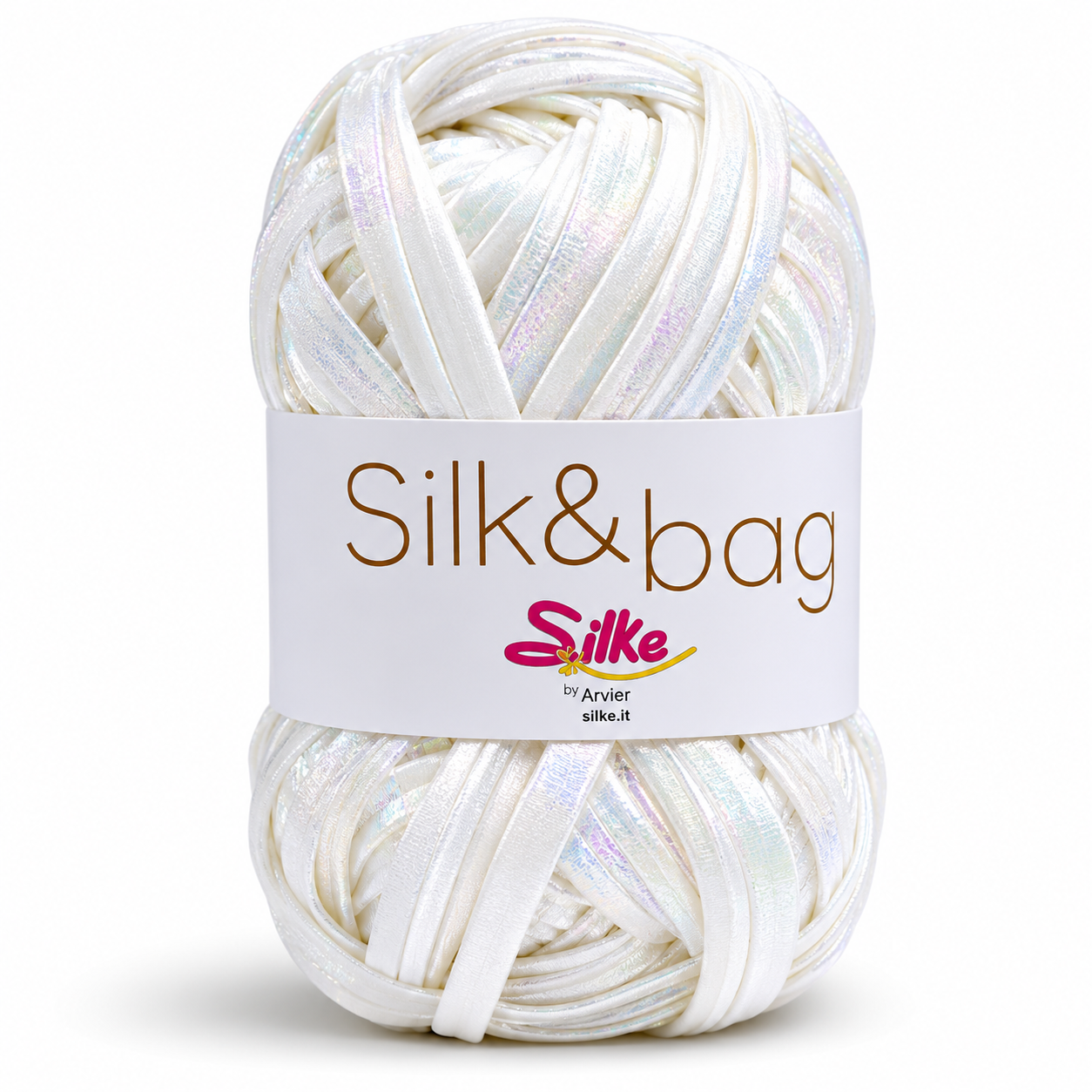 Fettuccia SILK&BAG MADREPERLA - Silke - Colore: 0001 - BIANCO MADREPERLA - by LacariaRicami.Store