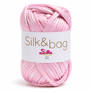 Fettuccia SILK&BAG MADREPERLA - Silke - Colore: 0007 - ROSA MADREPERLA - by LacariaRicami.Store