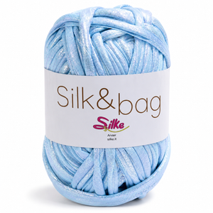 Fettuccia SILK&BAG MADREPERLA - Silke - Colore: 0010 - CELESTE MADREPERLA - by LacariaRicami.Store