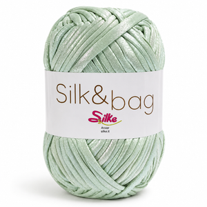 Fettuccia SILK&BAG MADREPERLA - Silke - Colore: 0013 - VERDE SALVIA MADREPERLA - by LacariaRicami.Store