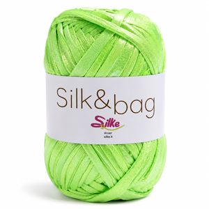 Fettuccia SILK&BAG MADREPERLA - Silke - Colore: 0014 - VERDE CHIARO MADREPERLA - by LacariaRicami.Store