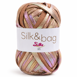 Fettuccia SILK&BAG MADREPERLA - Silke - Colore: 0016 - MARRONCINO MADREPERLA - by LacariaRicami.Store