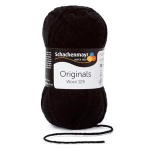 Lana WOOL 125 - Schachenmayr - Colore: 00199 - NERO - by LacariaRicami.Store