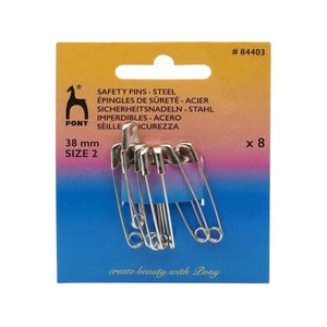 SPILLE Di Sicurezza In ACCIAIO - Pony - Colore: MIS. 2 - 38mm x 8 PZ - by LacariaRicami.Store