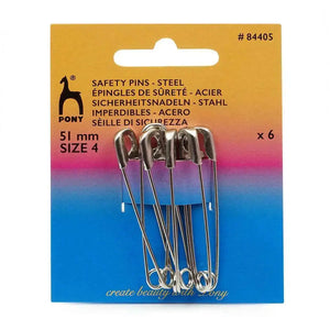 SPILLE Di Sicurezza In ACCIAIO - Pony - Colore: MIS. 4 - 51mm x 6 PZ - by LacariaRicami.Store