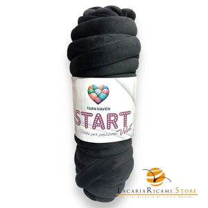 TUBOLARE Start Velvet - YARN HAVEN - Colore: 03 - NERO - by LacariaRicami.Store