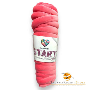 TUBOLARE Start Velvet - YARN HAVEN - Colore: 04 - SALMONE - by LacariaRicami.Store