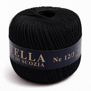 Cotone Filo di Scozia STELLA 12/3 (Tit.: 8)- GPTEX - Colore: 20 - NERO - by LacariaRicami.Store