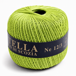 Cotone Filo di Scozia STELLA 12/3 (Tit.: 8)- GPTEX - Colore: 640 - VERDE ACIDO - by LacariaRicami.Store