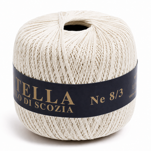 Cotone Filo di Scozia STELLA 8/3 (Tit.: 5) - GPTEX - Colore: 100 - AVORIO - by LacariaRicami.Store