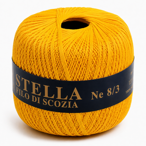 Cotone Filo di Scozia STELLA 8/3 (Tit.: 5) - GPTEX - Colore: 36 - GIALLO - by LacariaRicami.Store