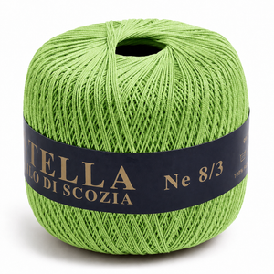 Cotone Filo di Scozia STELLA 8/3 (Tit.: 5) - GPTEX - Colore: 576 - VERDE CHIARO - by LacariaRicami.Store