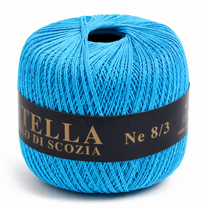 Cotone Filo di Scozia STELLA 8/3 (Tit.: 5) - GPTEX - Colore: 610 - TURCHESE - by LacariaRicami.Store
