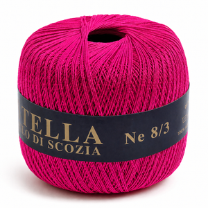 Cotone Filo di Scozia STELLA 8/3 (Tit.: 5) - GPTEX - Colore: 650 - FUCSIA - by LacariaRicami.Store