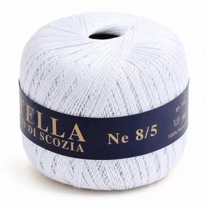 Cotone Filo di Scozia STELLA 8/5 (Tit.: 3) - GPTEX - Colore: 01 - BIANCO - by LacariaRicami.Store