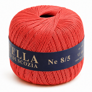 Cotone Filo di Scozia STELLA 8/5 (Tit.: 3) - GPTEX - Colore: 645 - CORALLO - by LacariaRicami.Store