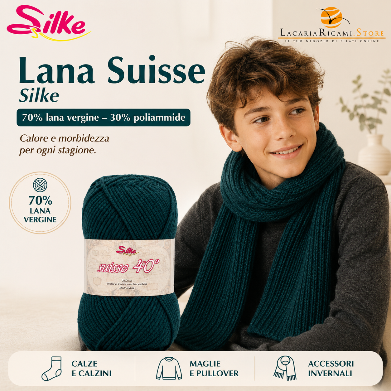 Lana SUISSE - Silke - Colore: - by LacariaRicami.Store