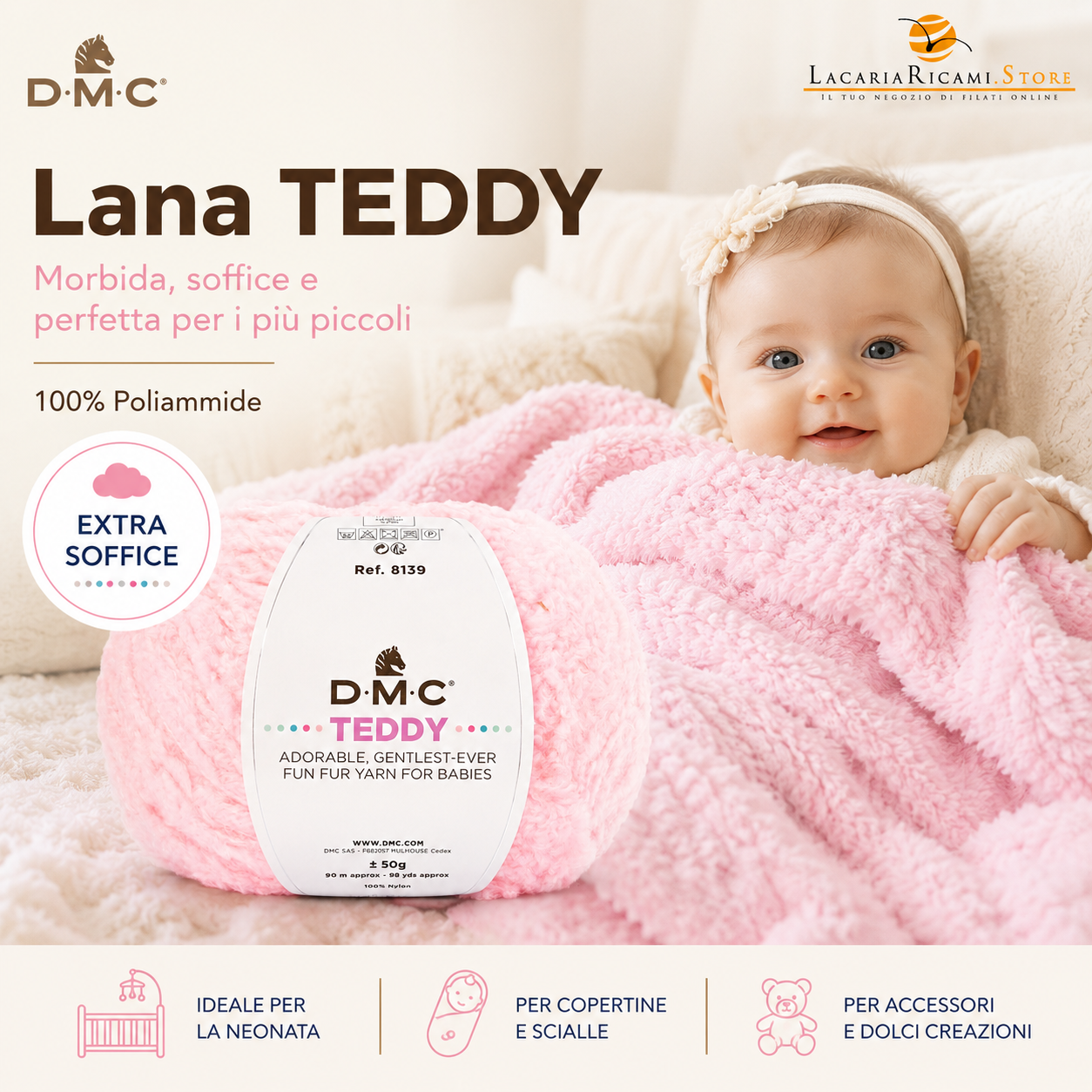 Lana TEDDY - DMC - Colore: - by LacariaRicami.Store