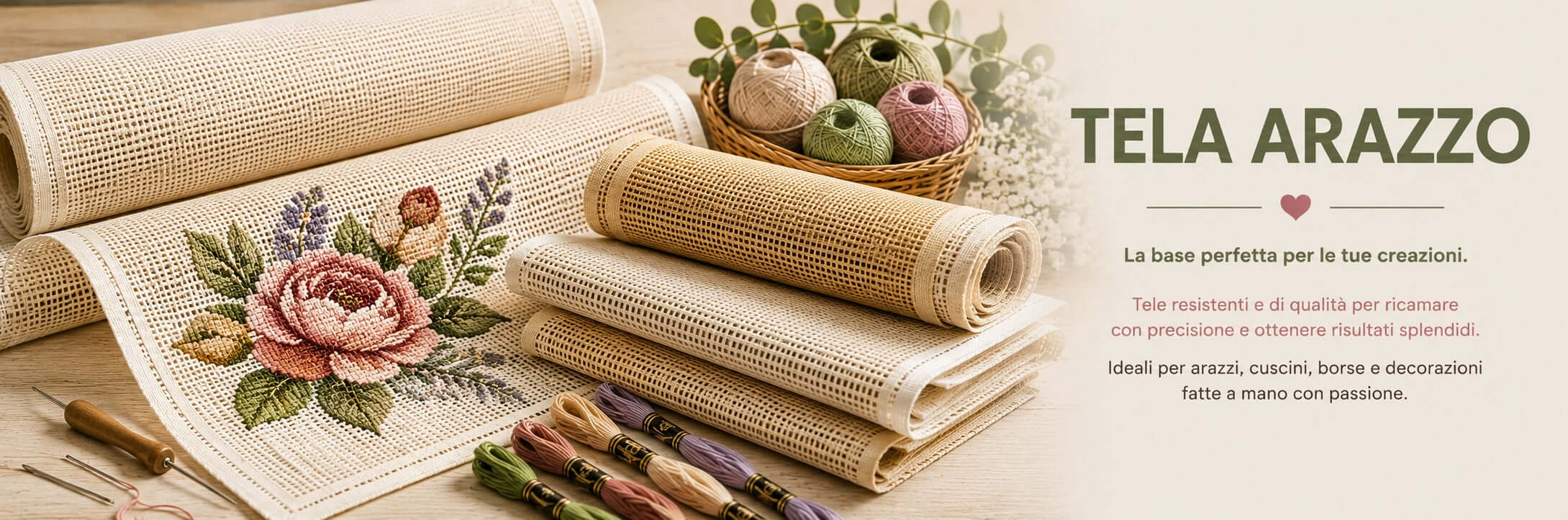 Tela arazzo per ricamo e progetti decorativi