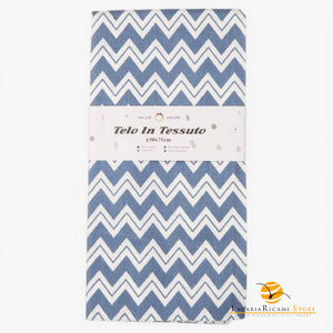 TELO In Tessuto Per BORSE - Colore: 50x75 - COTONE - ONDE BLU - by LacariaRicami.Store